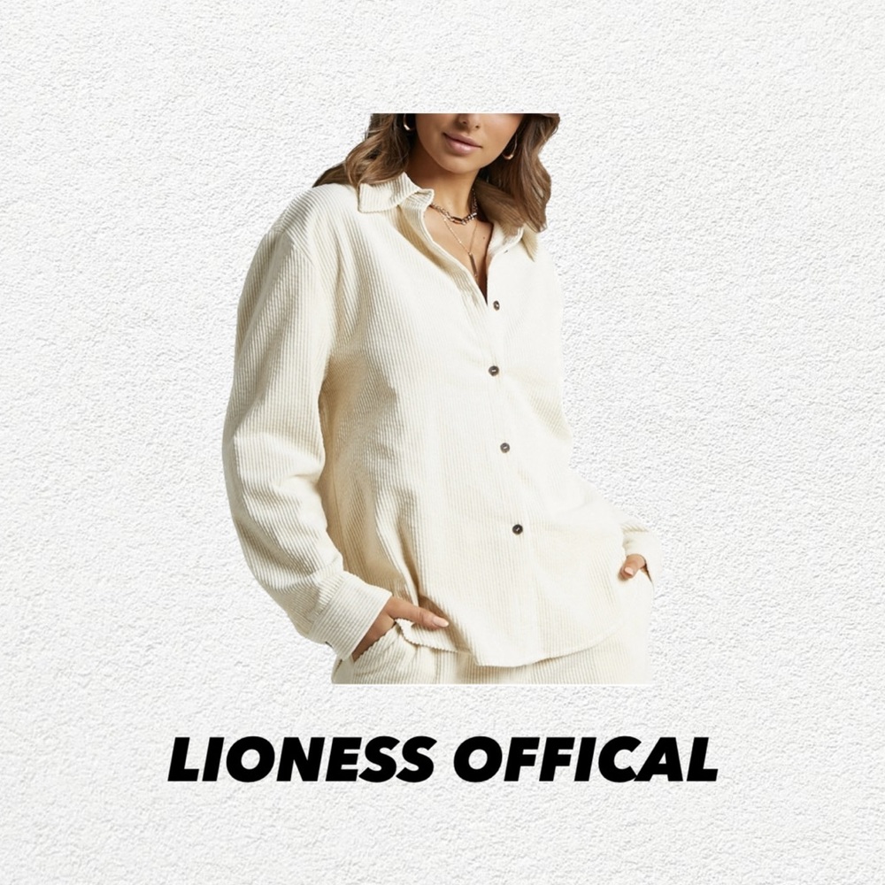 LIONESS NIKITA CORD BUTTON UP SHIRT